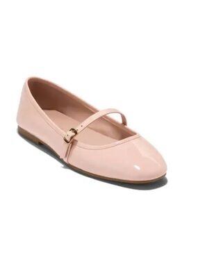Cole Haan Nude Patent Leather Mary Jane Flats with Strap